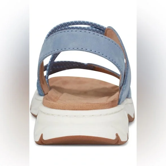 Earth Vernon Leather Blue Comfort Flat Sandals 7M Arch Support Shoe NWT & Box - Picture 4 of 15